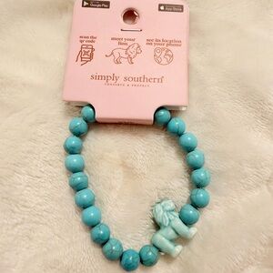 Simply Southern Turquoise Beaded Bracelet with Elephant Charm